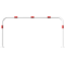 Hoop of steel tube |  60 x 2,5 mm | without cross bar | to be fixed by plugs | total width: 2000 mm | total height: 1000 mm | hot-dip galvanized and white coatedwith red reflecting stripes